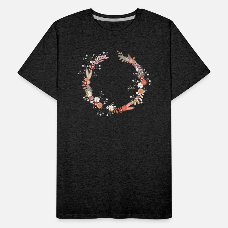 Dried flowers wreath with gypsophila illustration