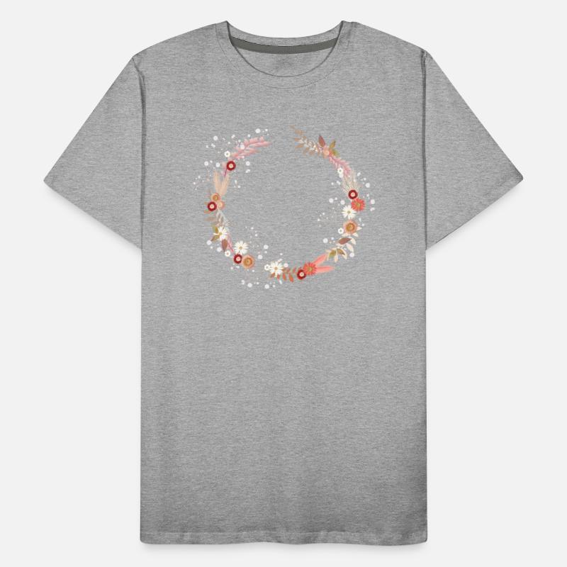 Dried flowers wreath with gypsophila illustration