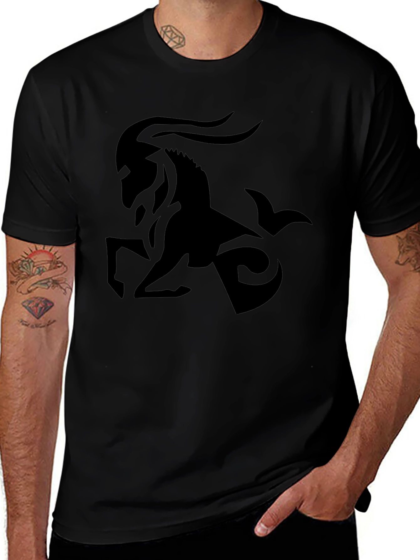 Capricorn Zodiac Sign Black T-Shirt