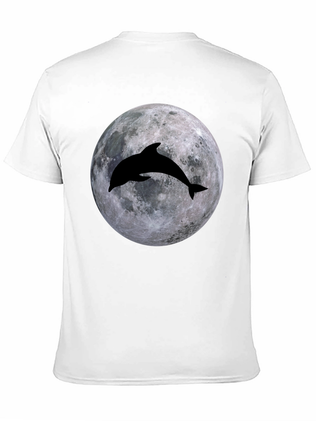 Dolphin Moon Graphic T-Shirt - Black