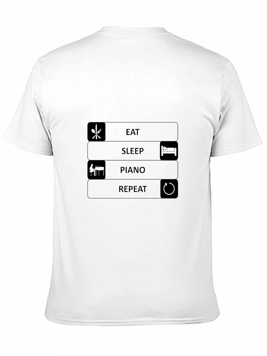 Eat Sleep Piano Repeat Black T-Shirt
