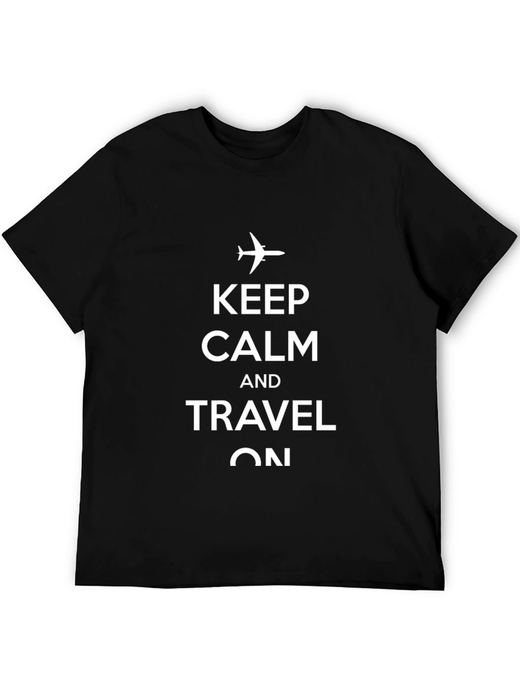 Keep Calm & Travel On Black Graphic Tee