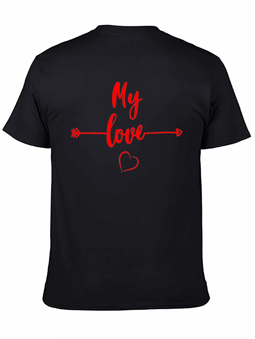 My Love Arrow Heart Graphic Tee - Black