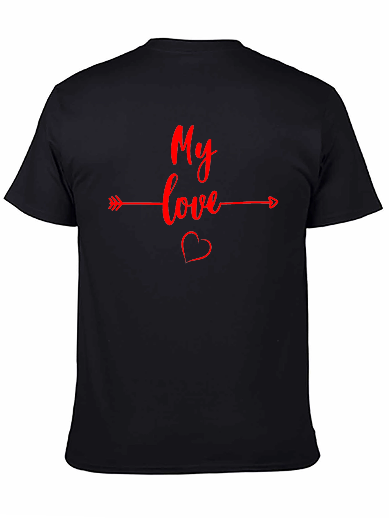 My Love Arrow Heart Graphic Tee - Black