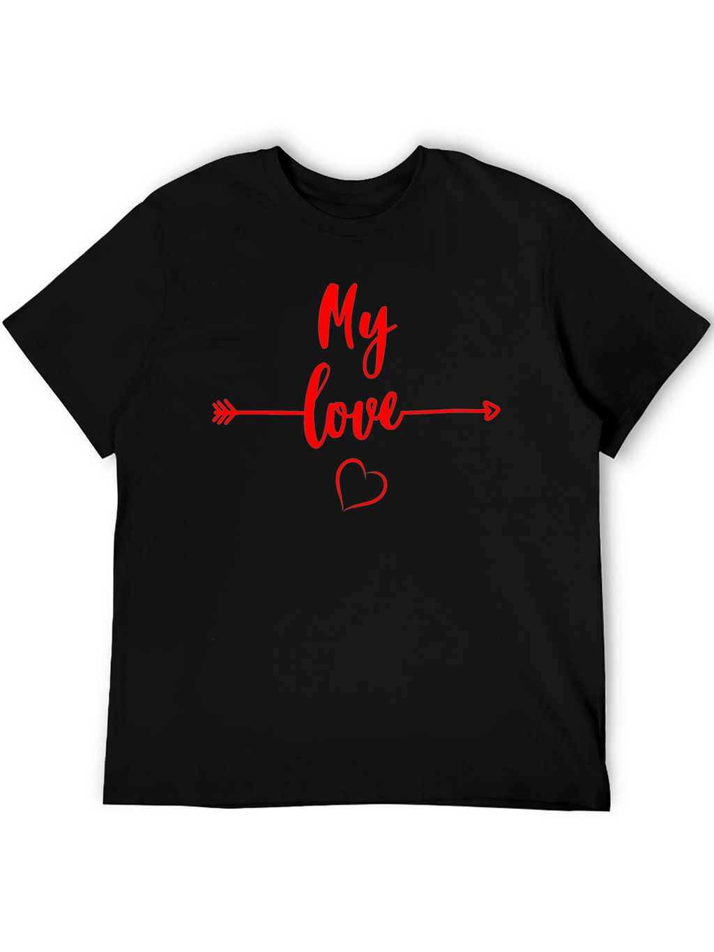 My Love Arrow Heart Graphic Tee - Black