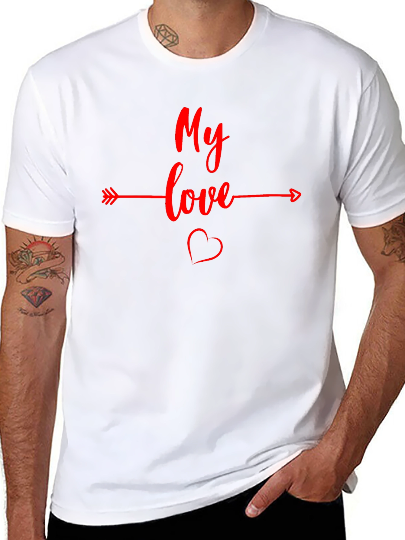 My Love Arrow Heart Graphic Tee - Black