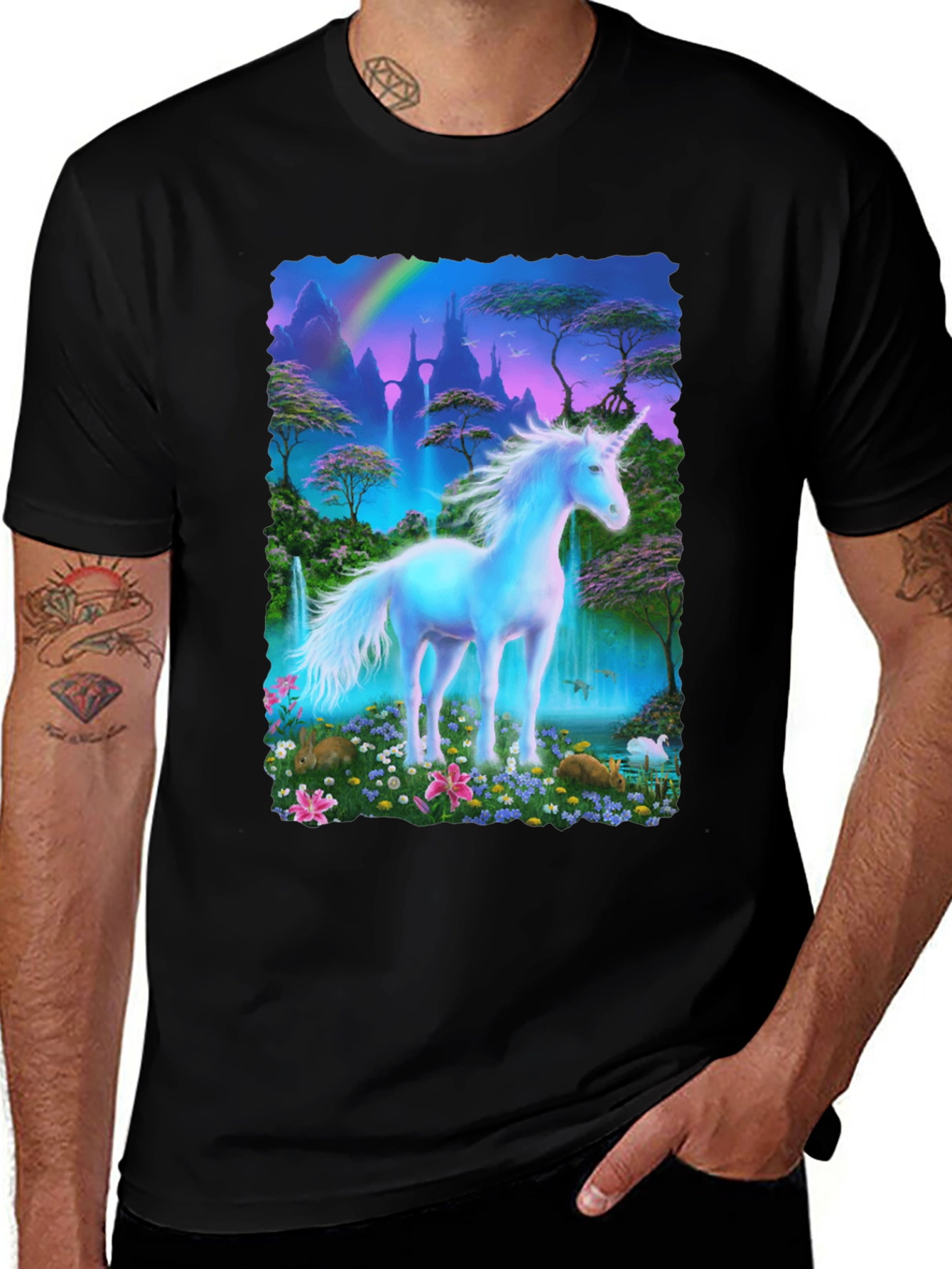 Unicorn Fantasy T-Shirt - Magical Scene