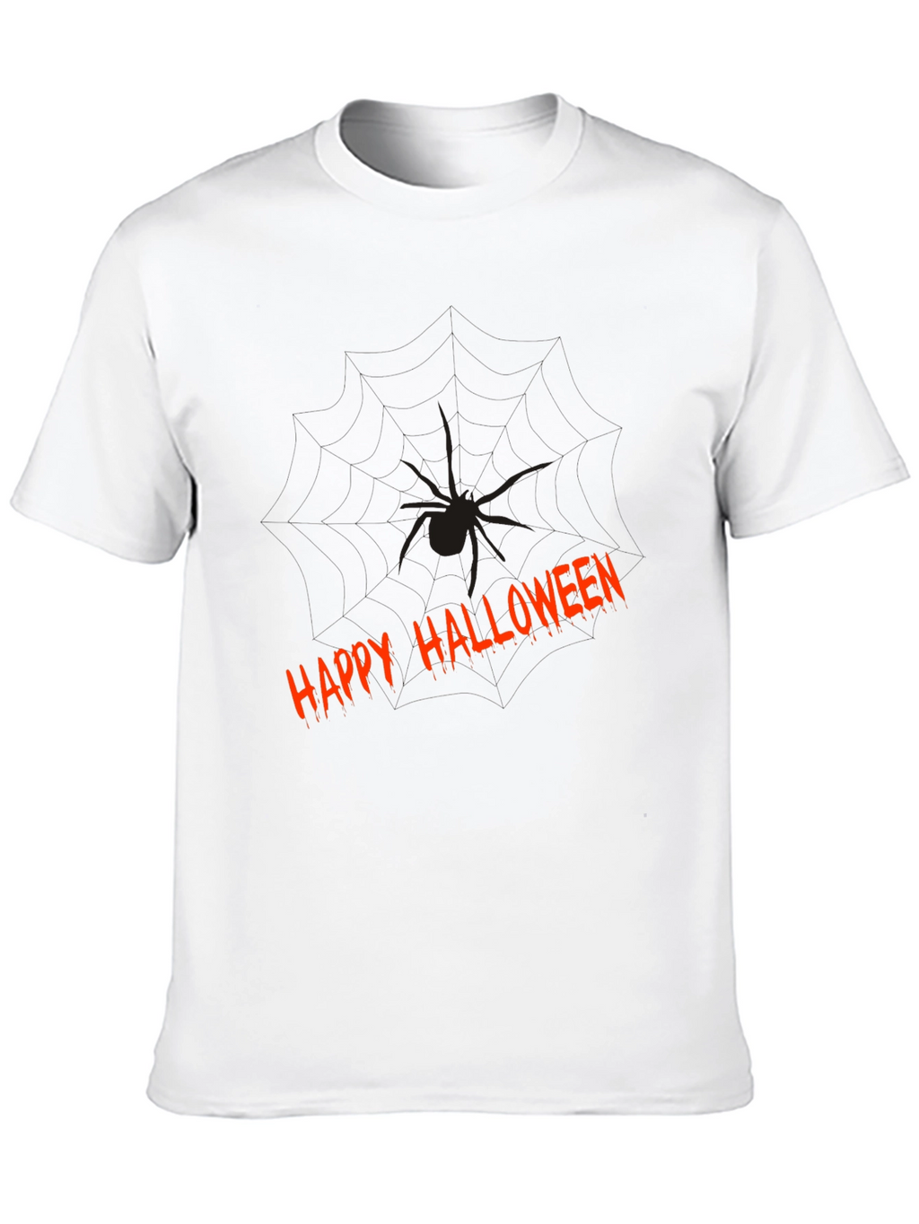 Happy Halloween Spider Graphic Tee - Mens Black T-Shirt