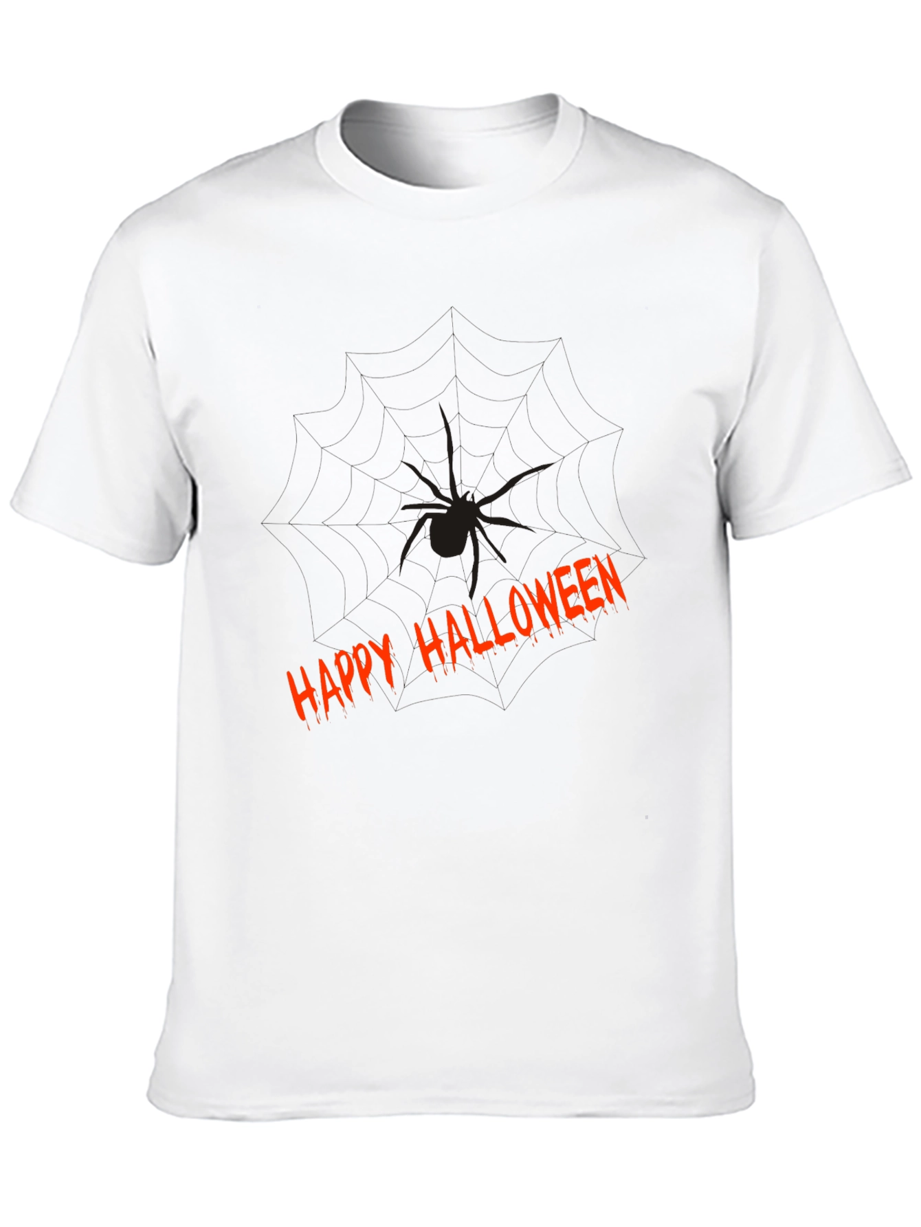 Happy Halloween Spider Graphic Tee - Mens Black T-Shirt