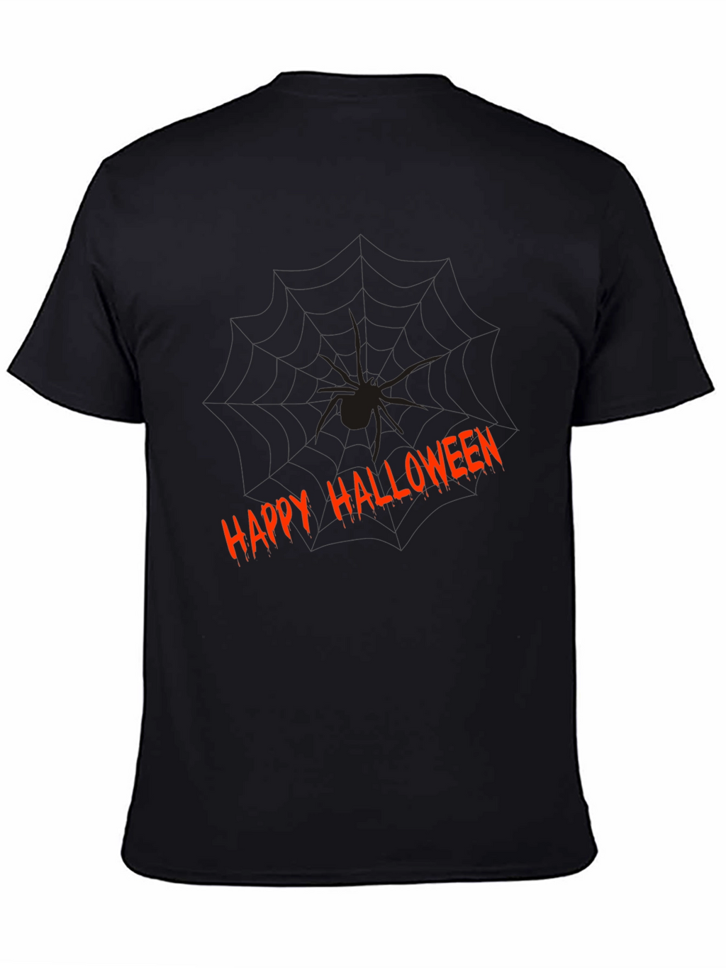 Happy Halloween Spider Graphic Tee - Mens Black T-Shirt