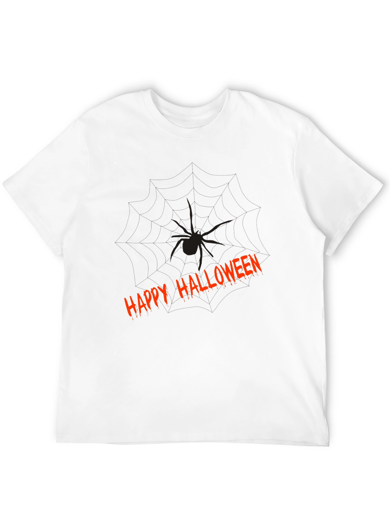 Happy Halloween Spider Graphic Tee - Mens Black T-Shirt