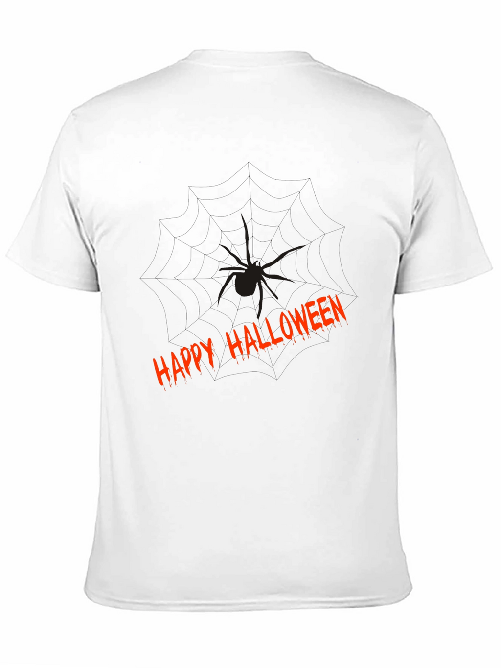 Happy Halloween Spider Graphic Tee - Mens Black T-Shirt