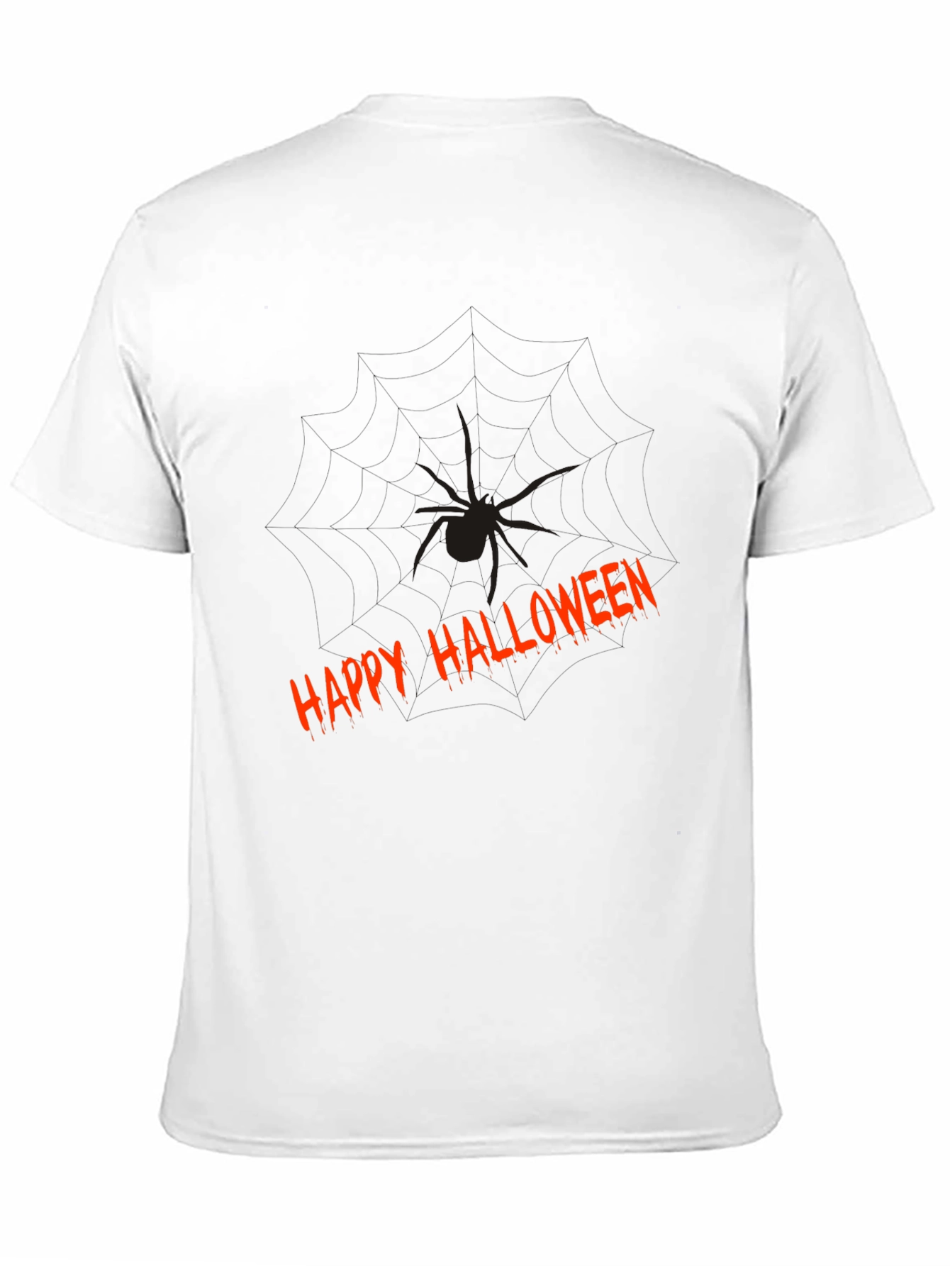Happy Halloween Spider Graphic Tee - Mens Black T-Shirt