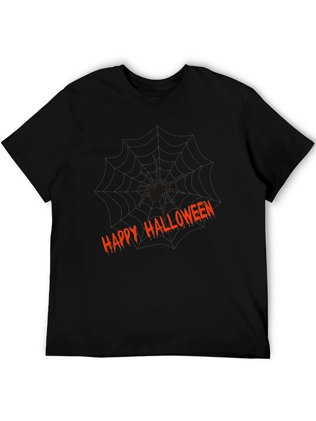 Happy Halloween Spider Graphic Tee - Mens Black T-Shirt