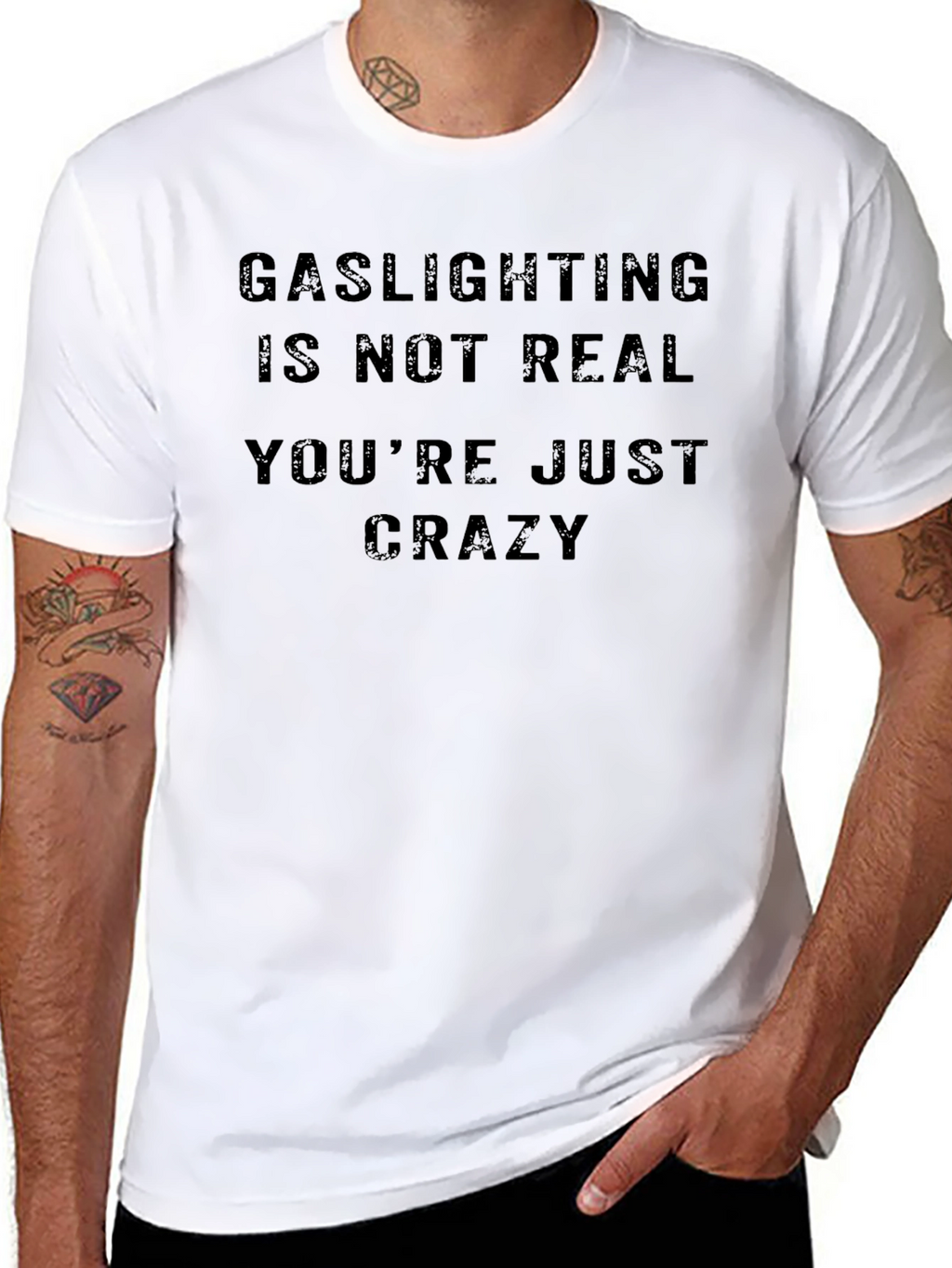 Gaslighting Is Not Real Funny Sarcastic T-Shirt