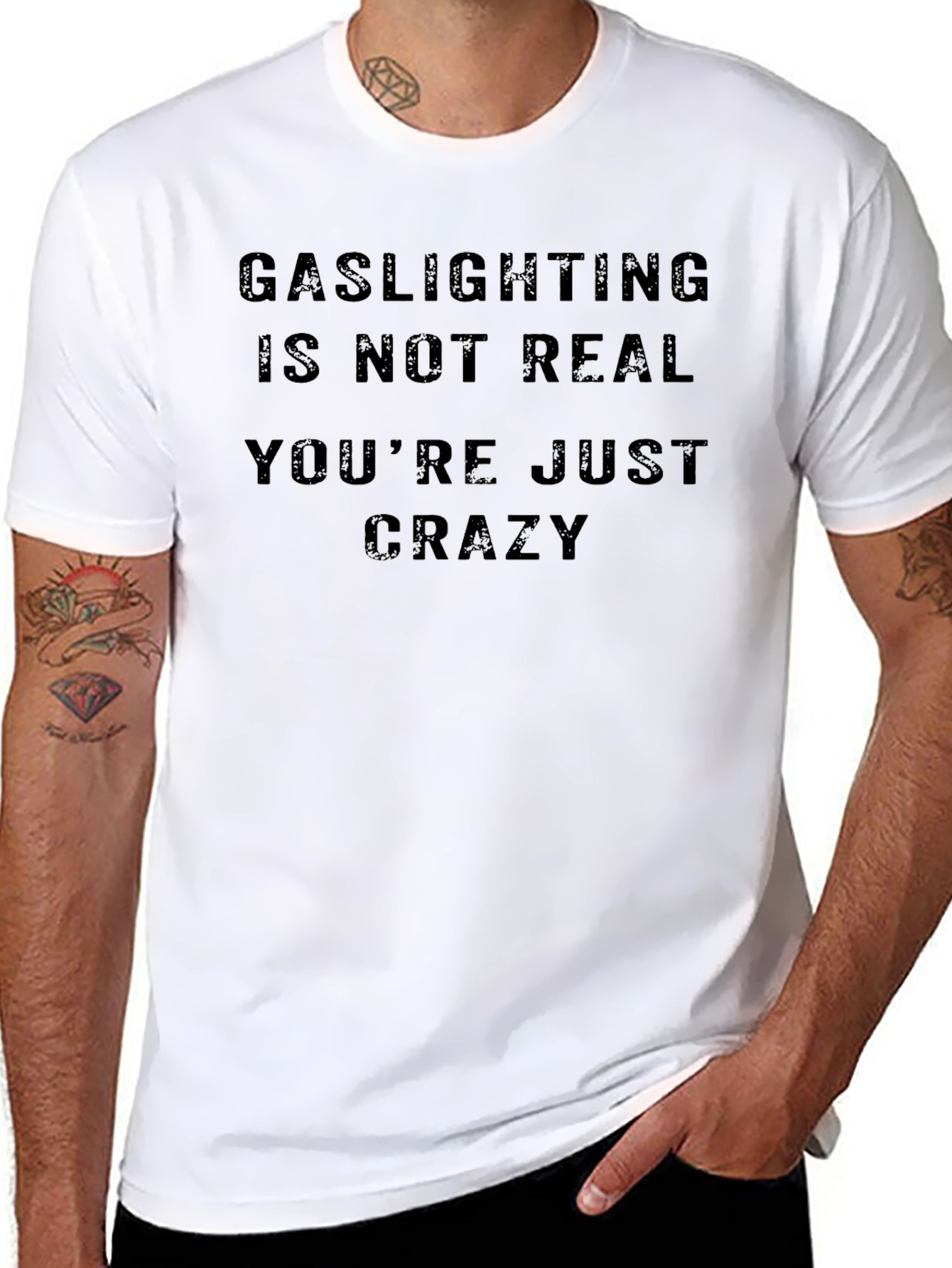 Gaslighting Is Not Real Funny Sarcastic T-Shirt