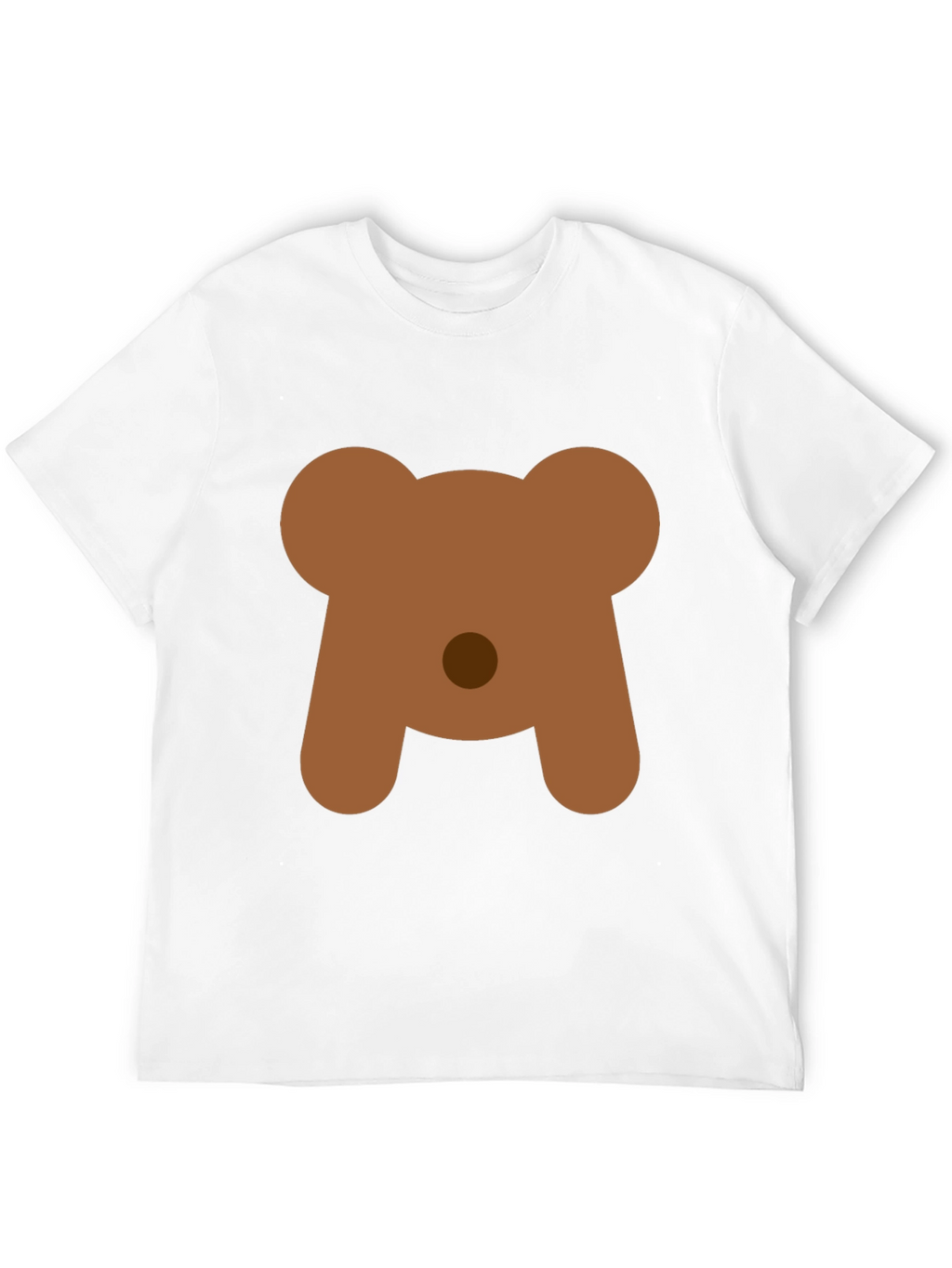 Cute Bear Face Graphic Tee - Black Casual T-Shirt