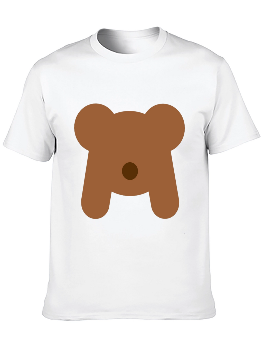 Cute Bear Face Graphic Tee - Black Casual T-Shirt