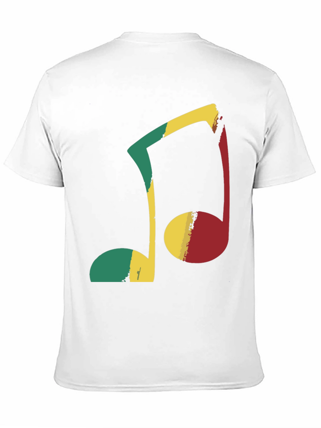 Rasta Music Note Graphic Tee - Black Cotton T-Shirt