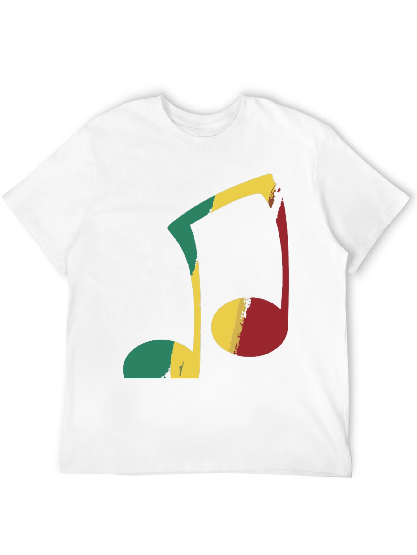 Rasta Music Note Graphic Tee - Black Cotton T-Shirt