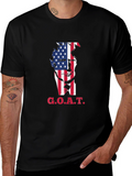 GOAT Trump American Flag Graphic T-Shirt