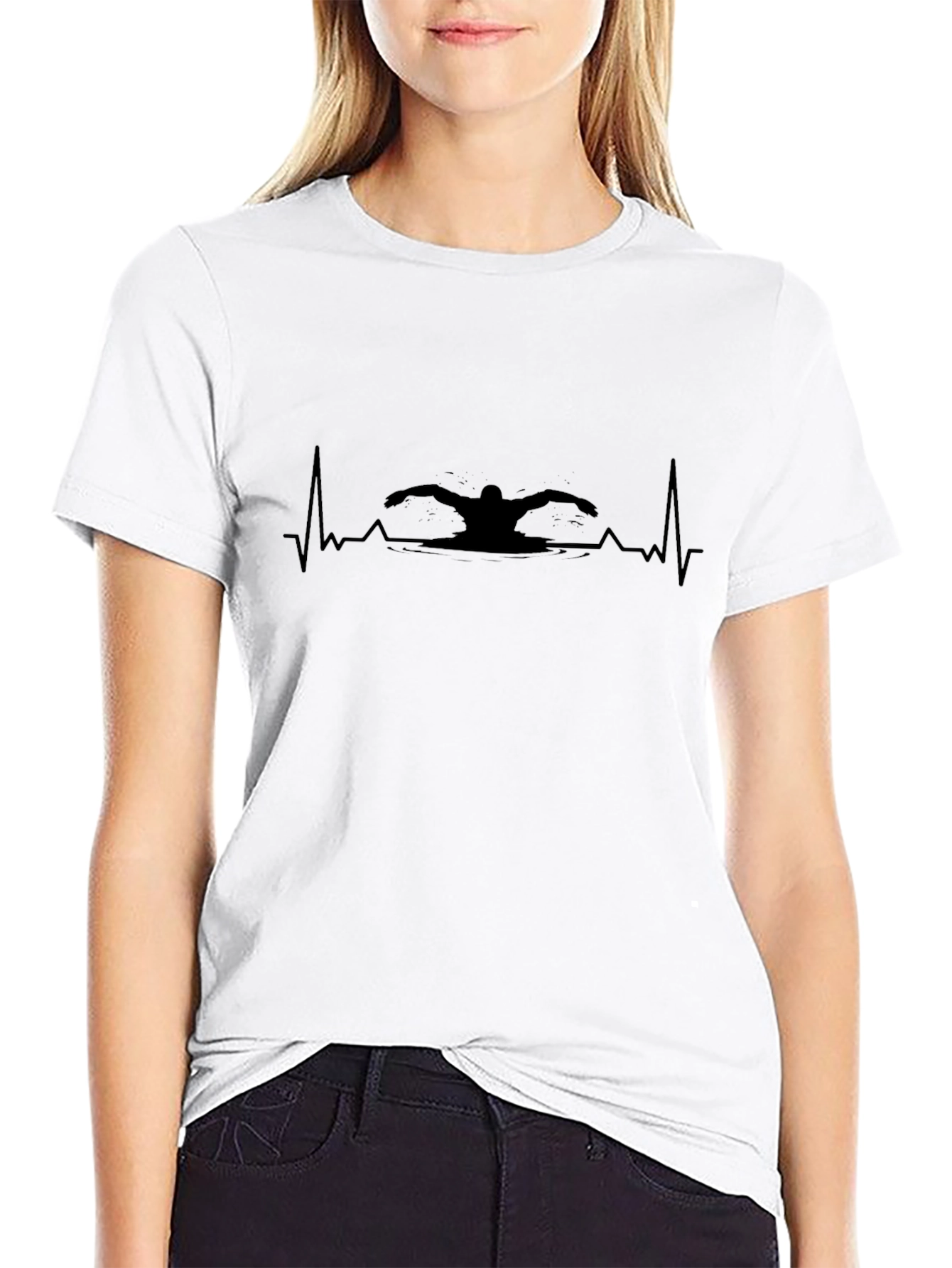 Swimmer Heartbeat T-Shirt - Passionate Athlete Tee