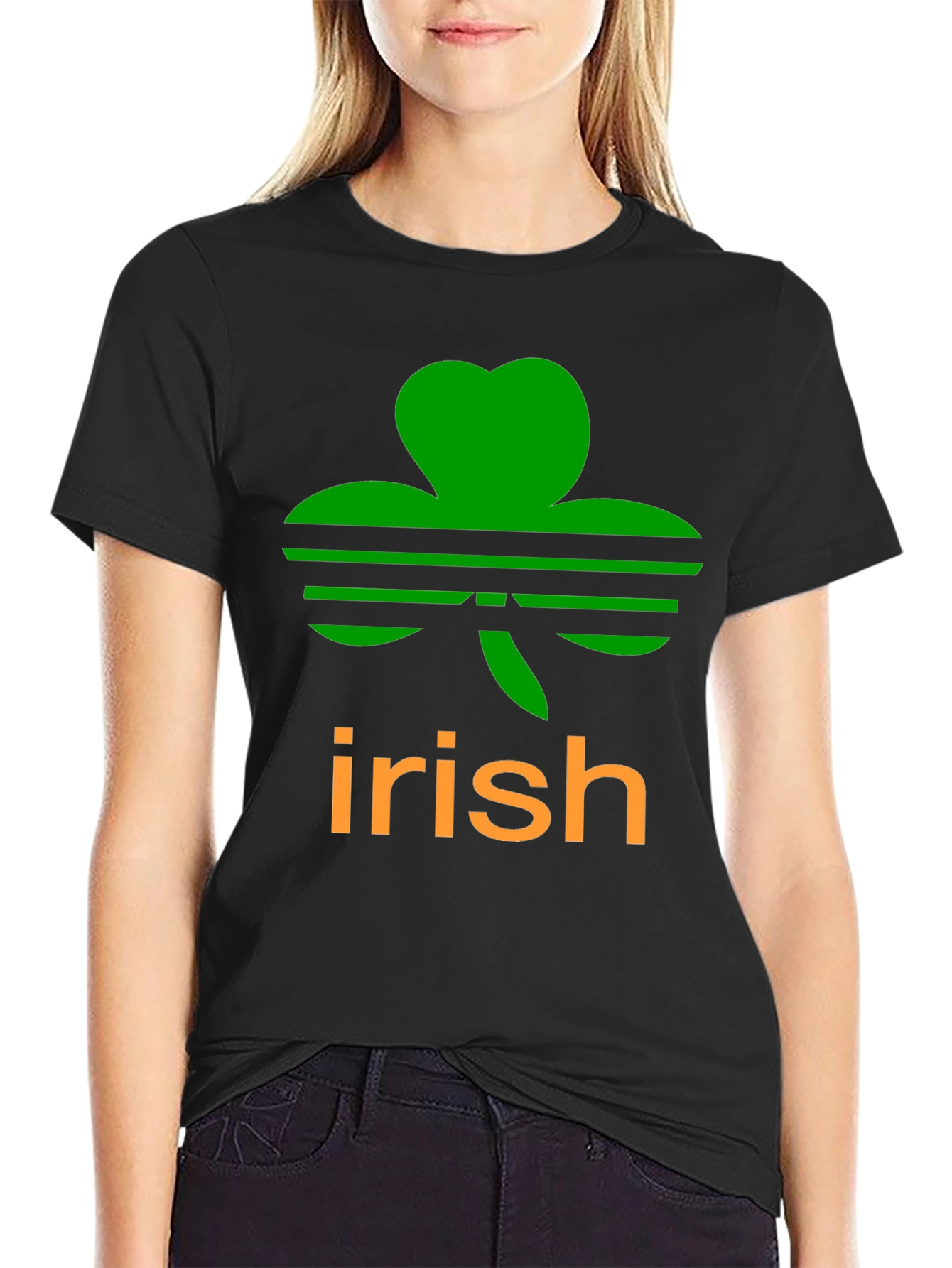 Irish Clover Black T-Shirt