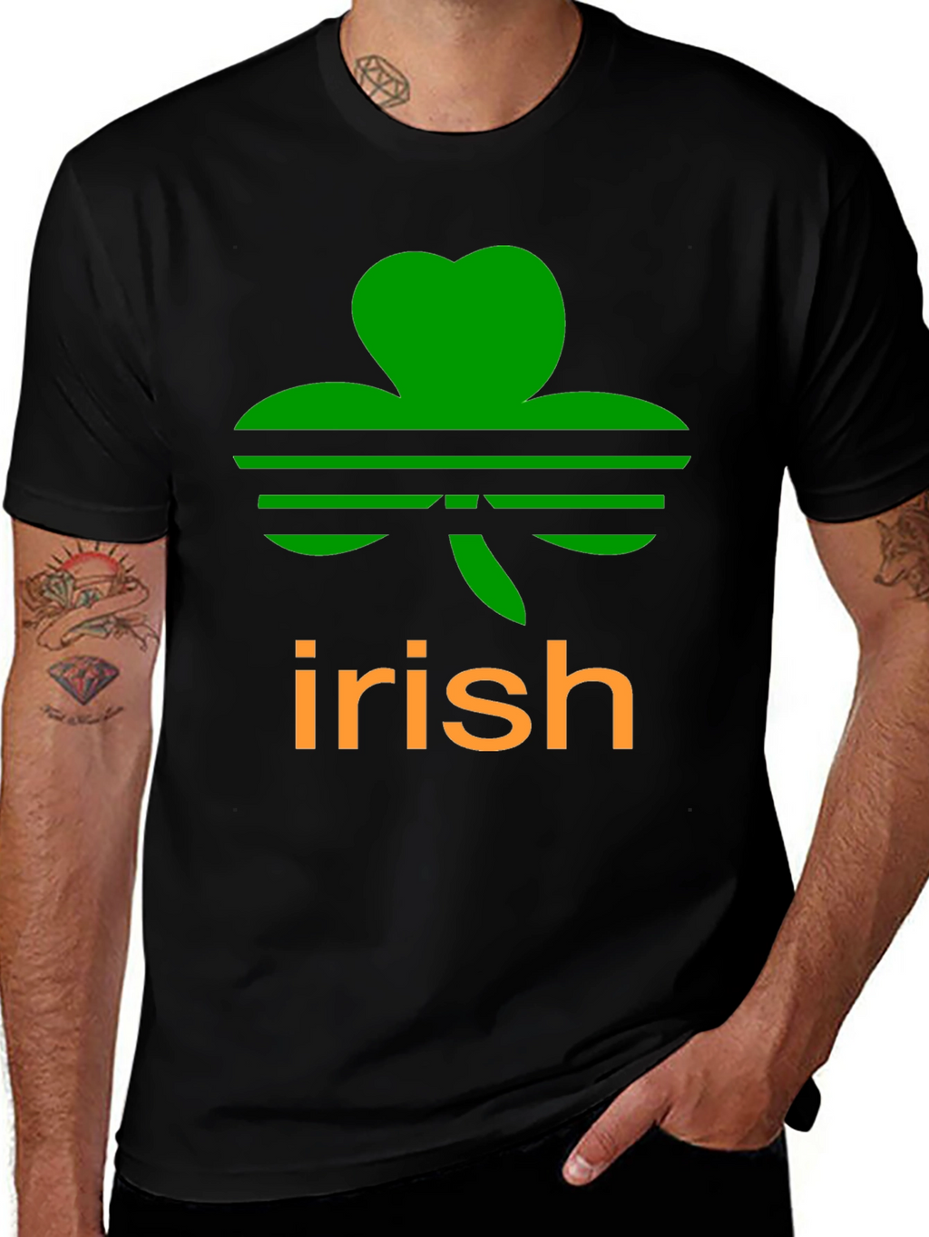 Irish Clover Black T-Shirt