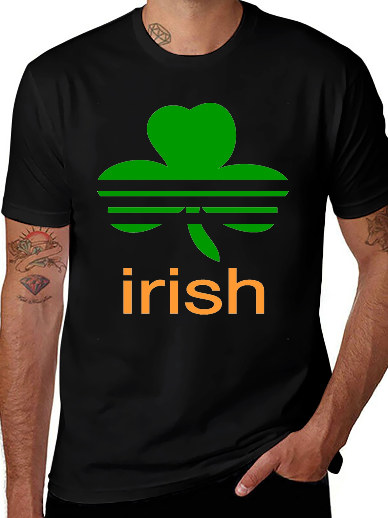 Irish Clover Black T-Shirt