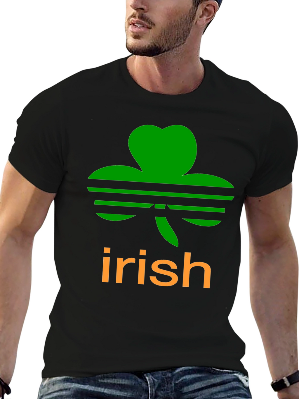 Irish Clover Black T-Shirt