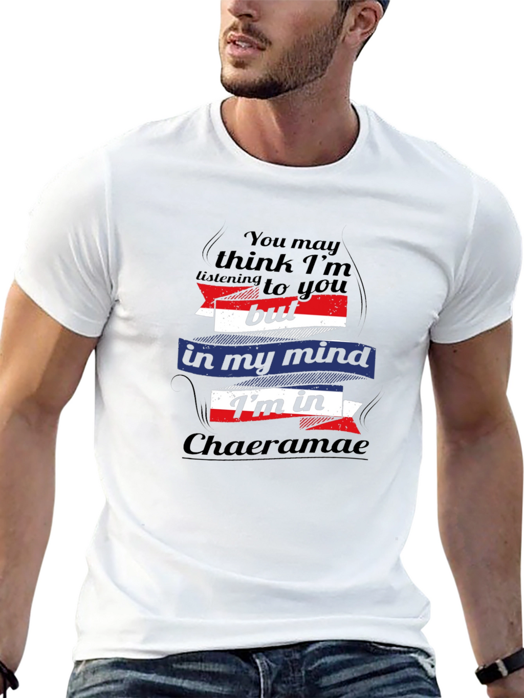 Chaeramae Mind Tee - Black Cotton Blend Novelty Graphic