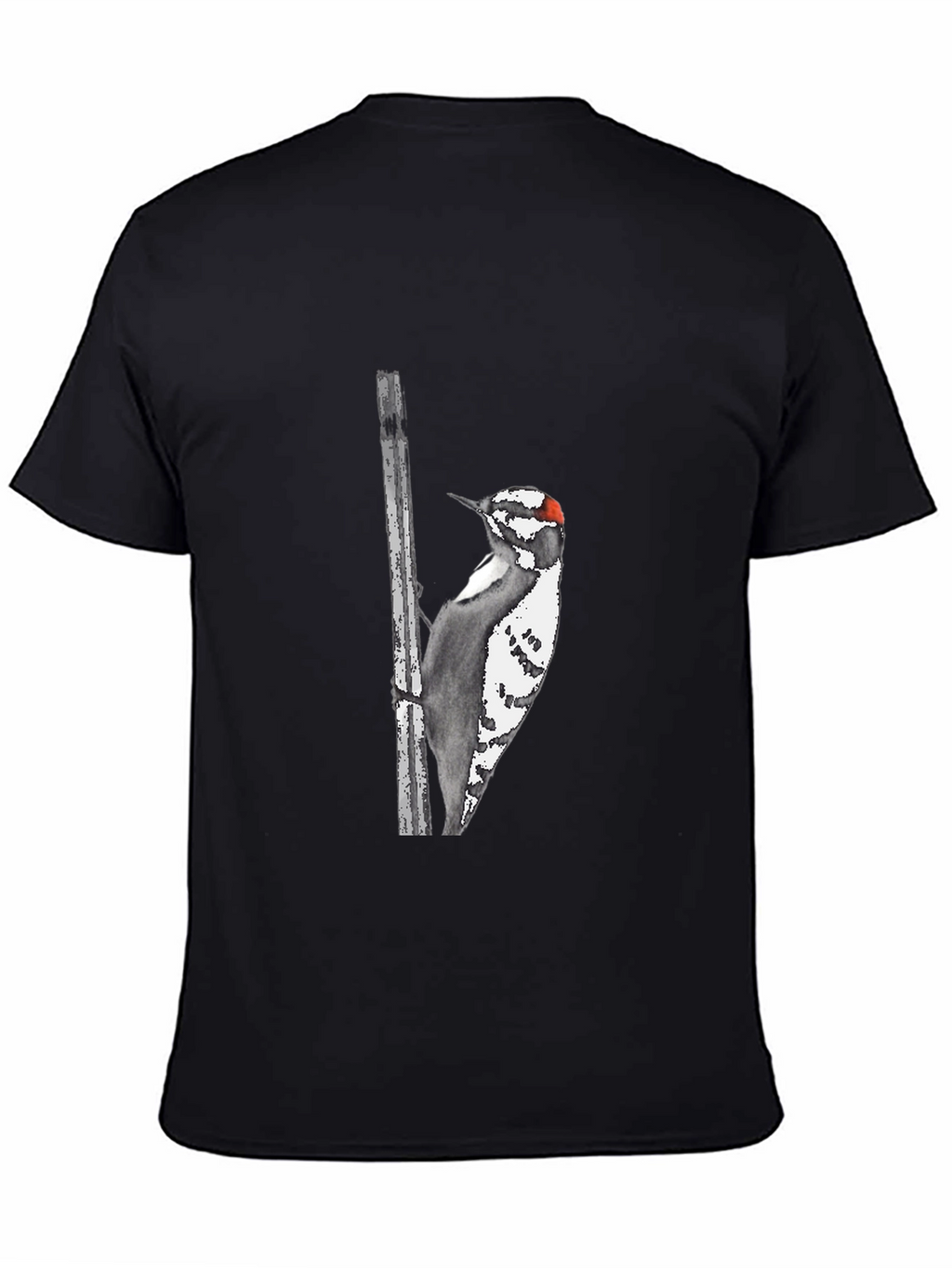 Downy Woodpecker Graphic Tee - Black