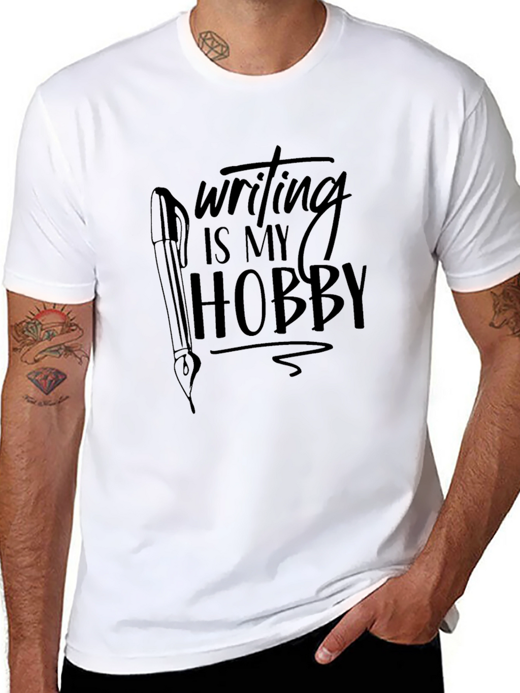Writing is My Hobby Black T-Shirt