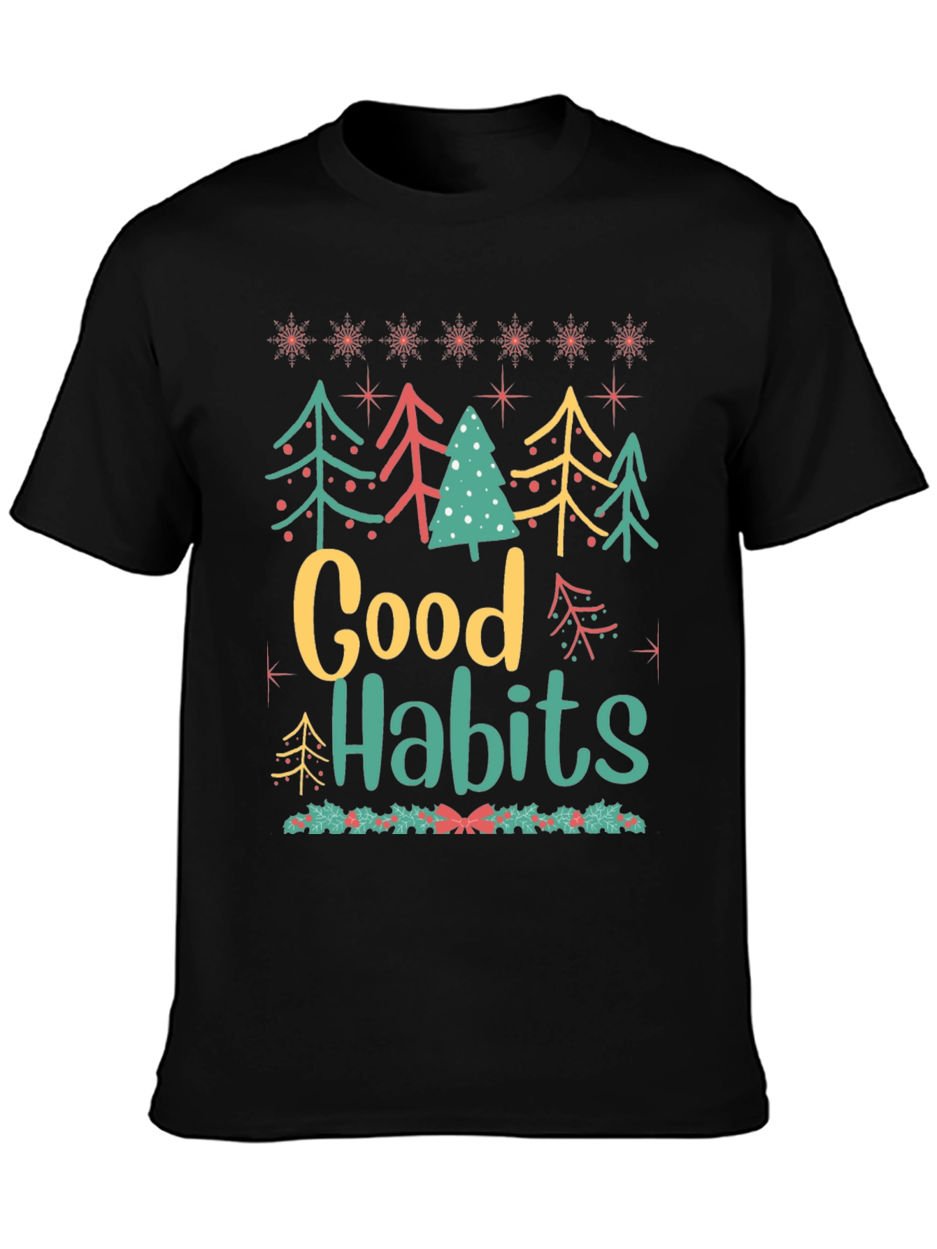 Festive Good Habits Holiday Graphic Tee