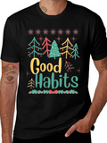 Festive Good Habits Holiday Graphic Tee
