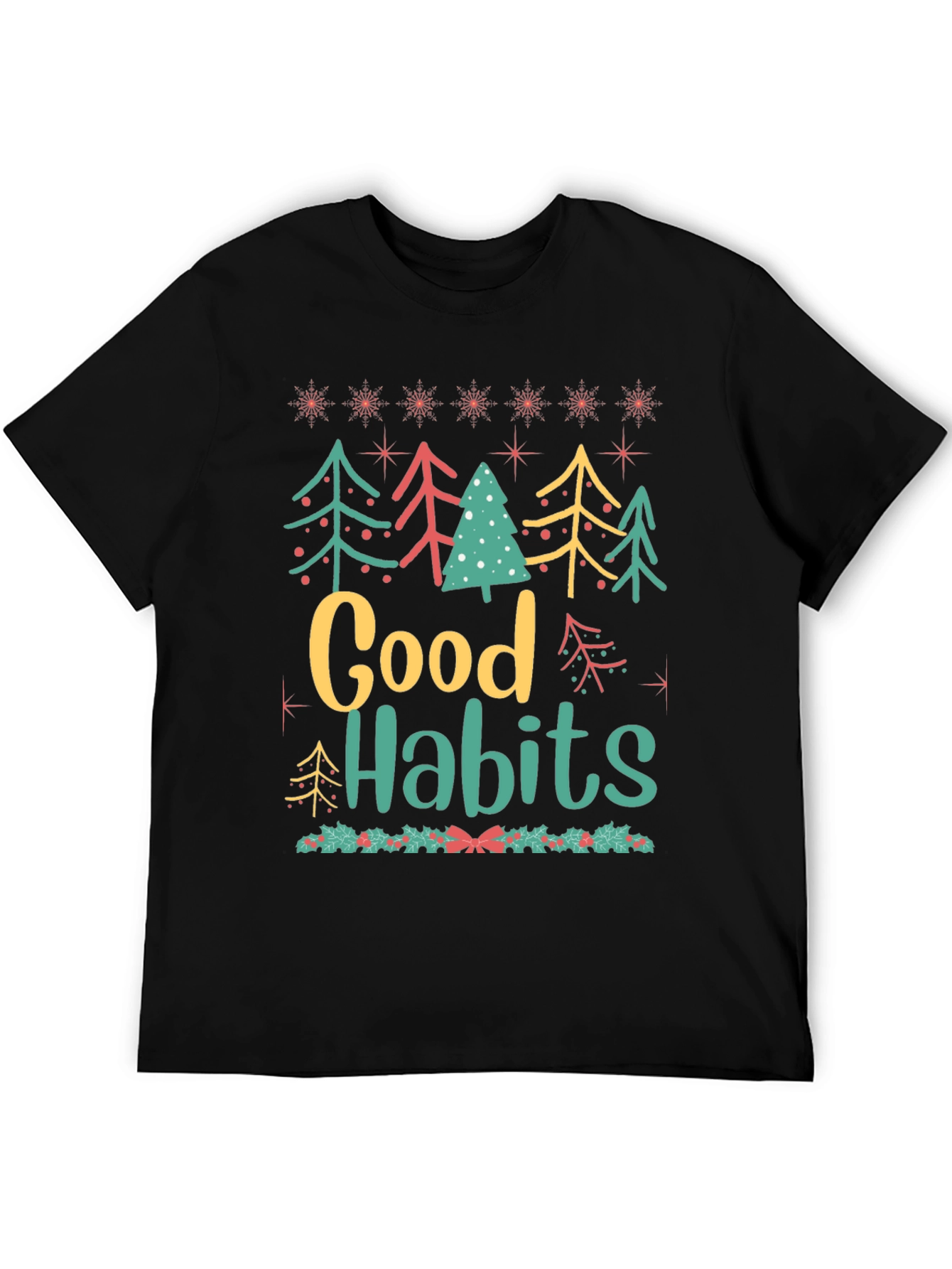 Festive Good Habits Holiday Graphic Tee
