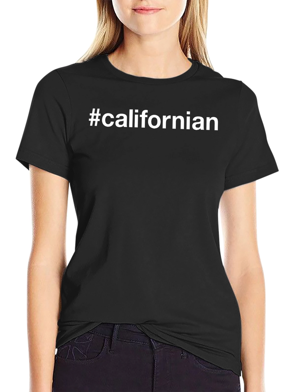 #californian Black Crew Neck T-Shirt