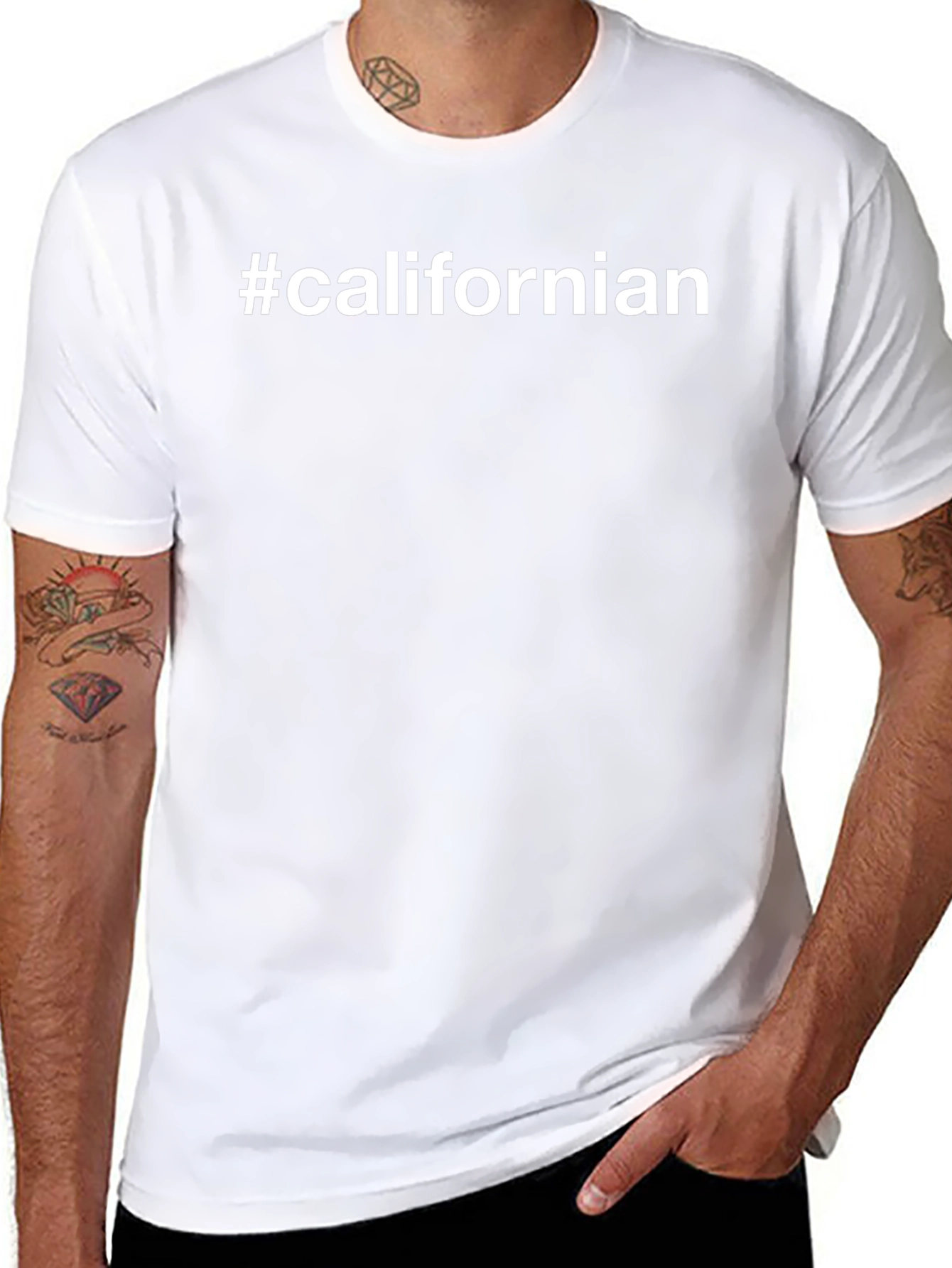 #californian Black Crew Neck T-Shirt