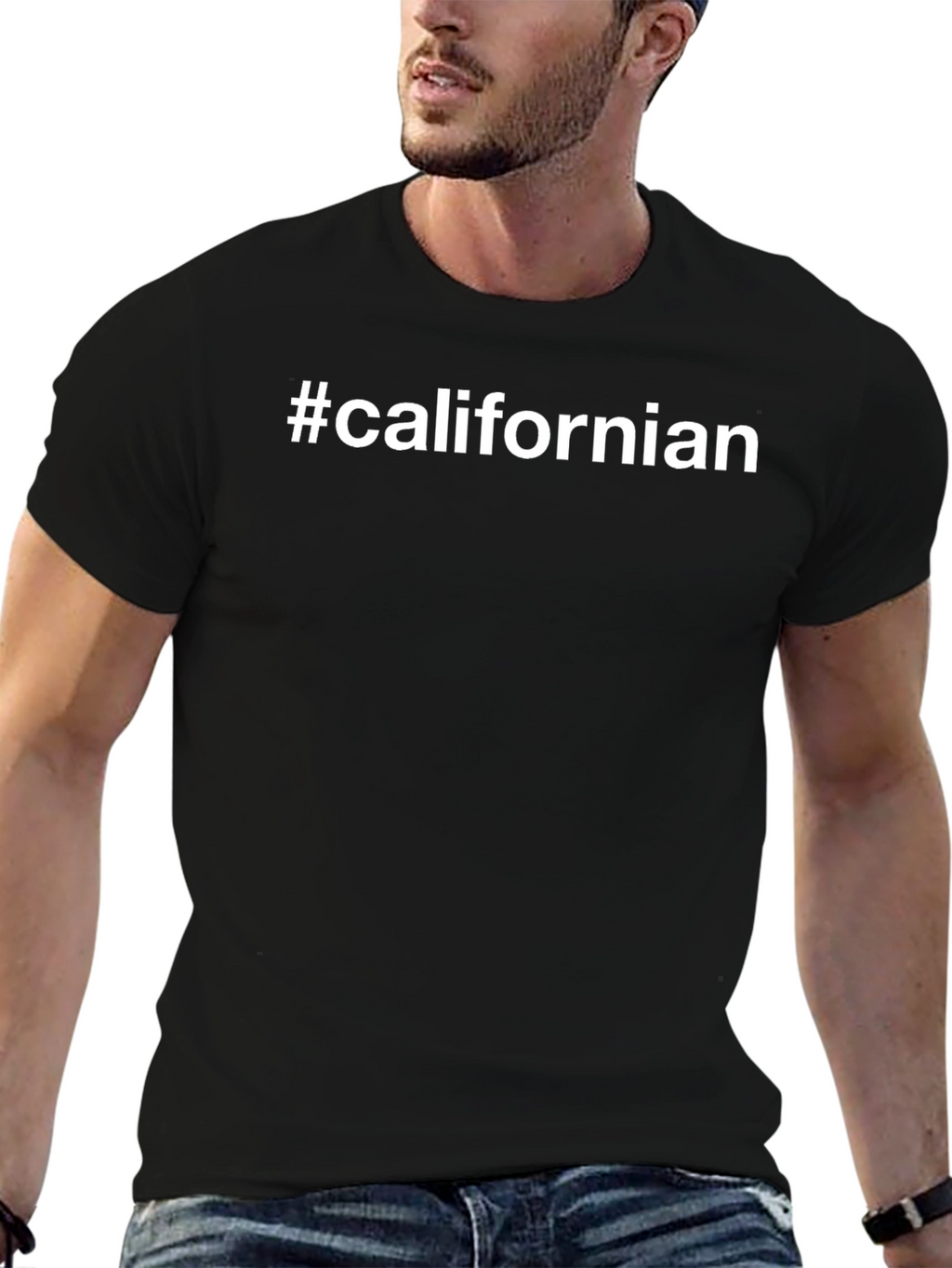 #californian Black Crew Neck T-Shirt