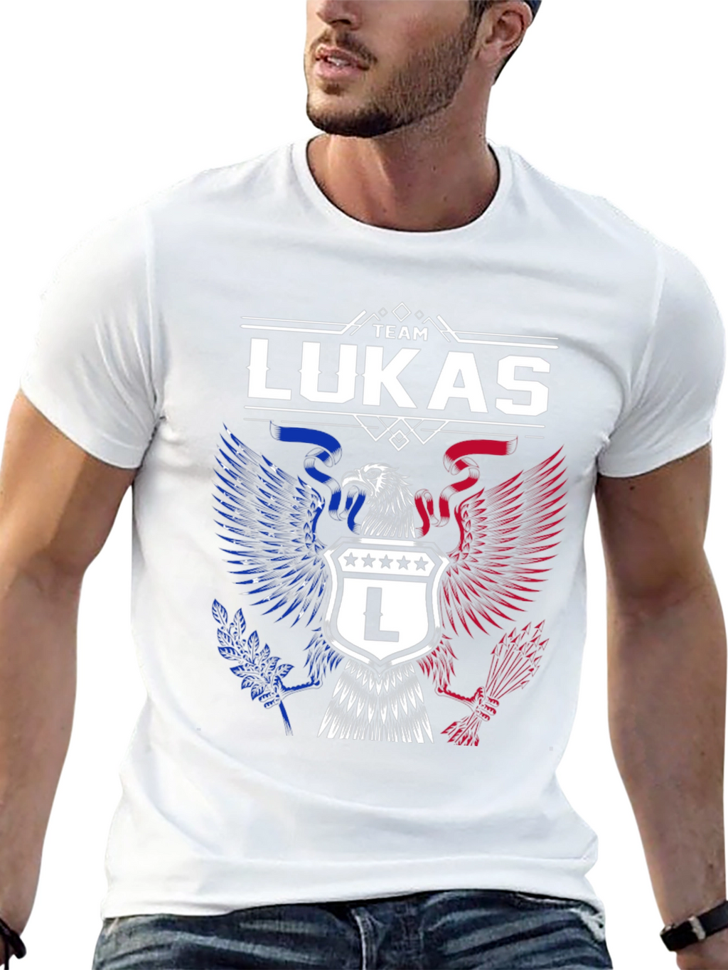 Team Lukas Patriotic Eagle Graphic T-Shirt