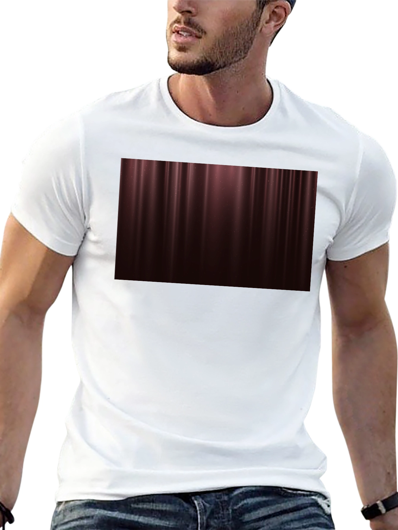 Elegant Maroon Gradient T-Shirt
