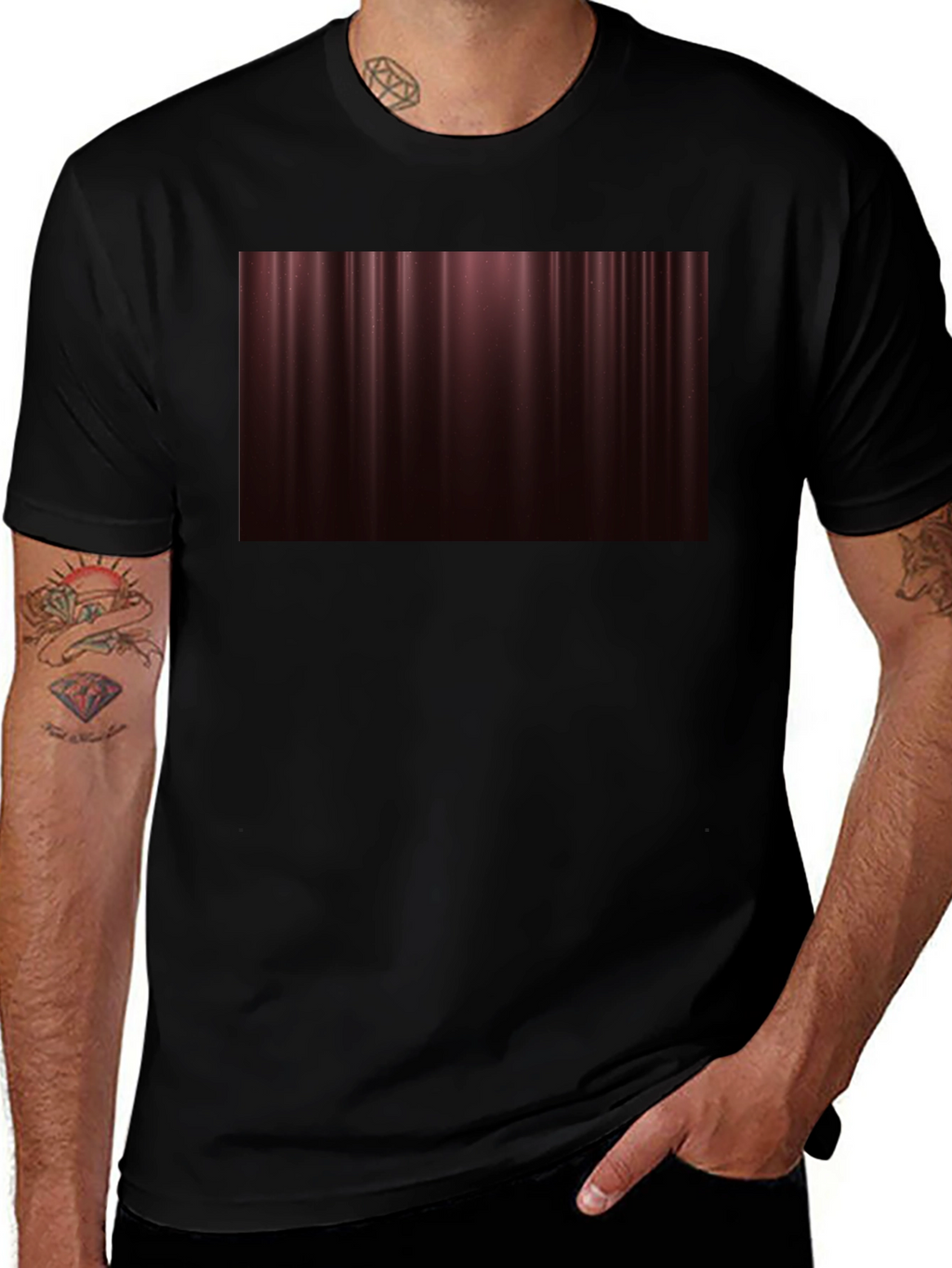 Elegant Maroon Gradient T-Shirt