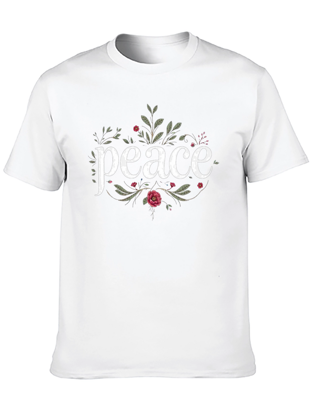 Peace Floral Graphic T-Shirt - Black