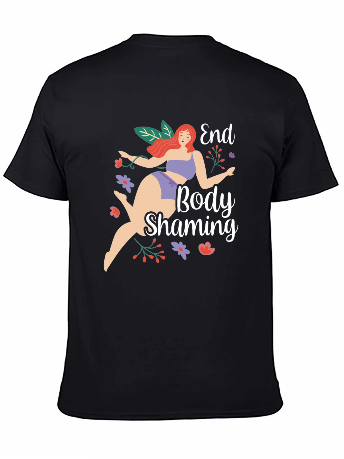 End Body Shaming Black Graphic T-Shirt