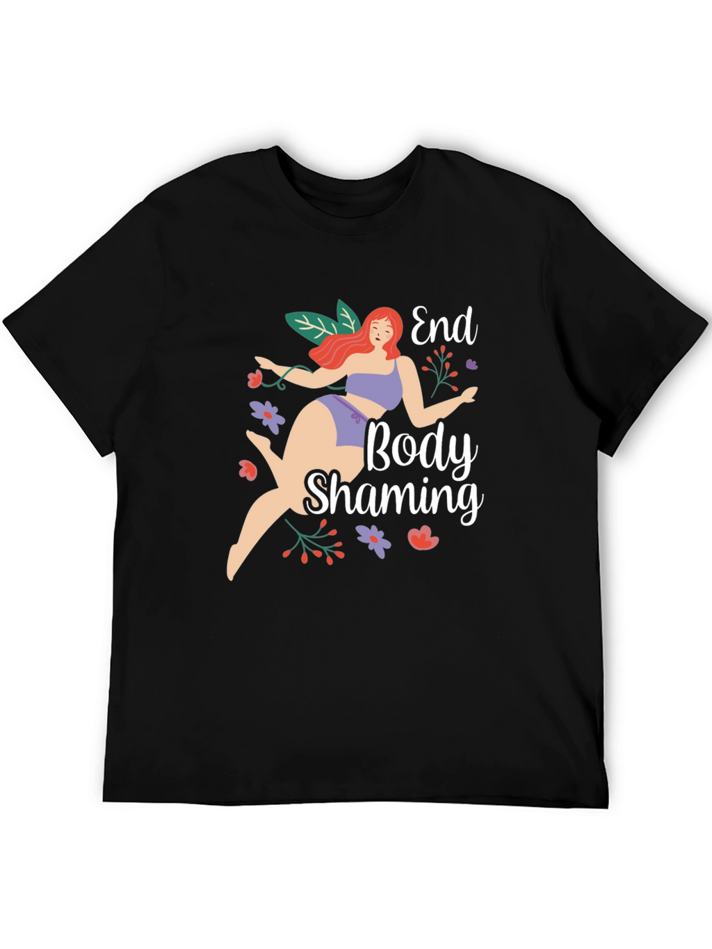 End Body Shaming Black Graphic T-Shirt