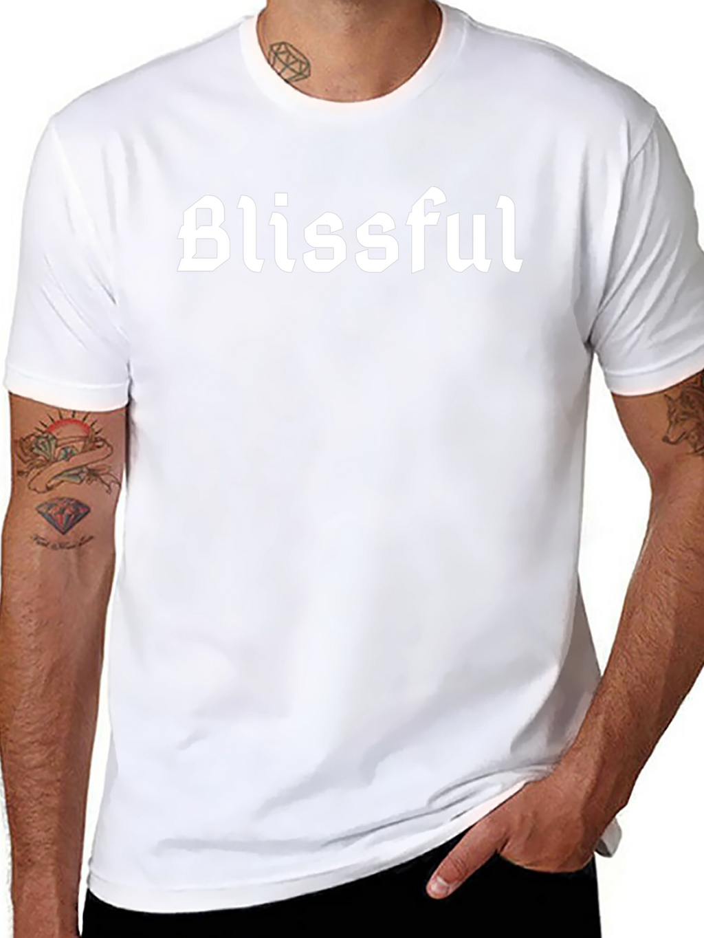 Blissful Black T-Shirt - Gothic Font Tee