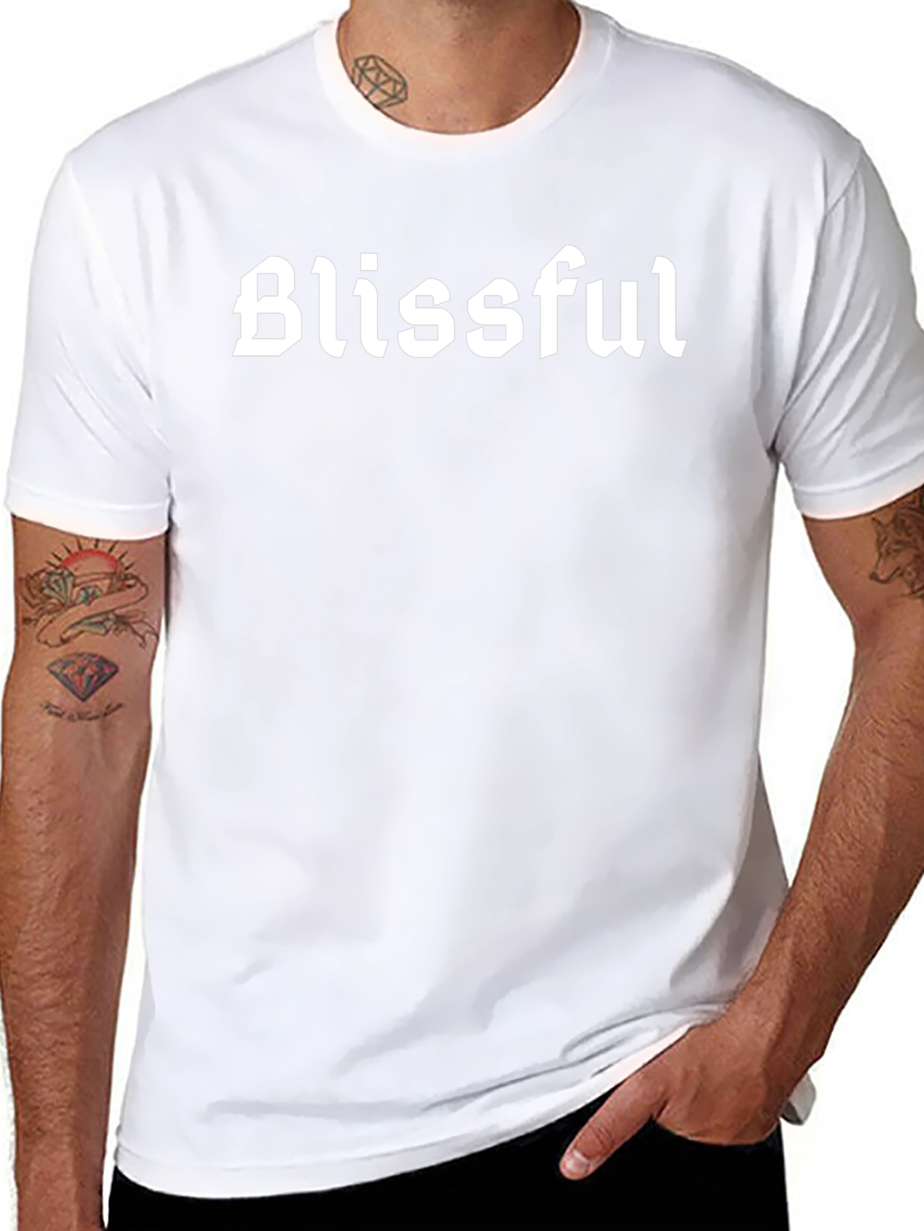 Blissful Black T-Shirt - Gothic Font Tee