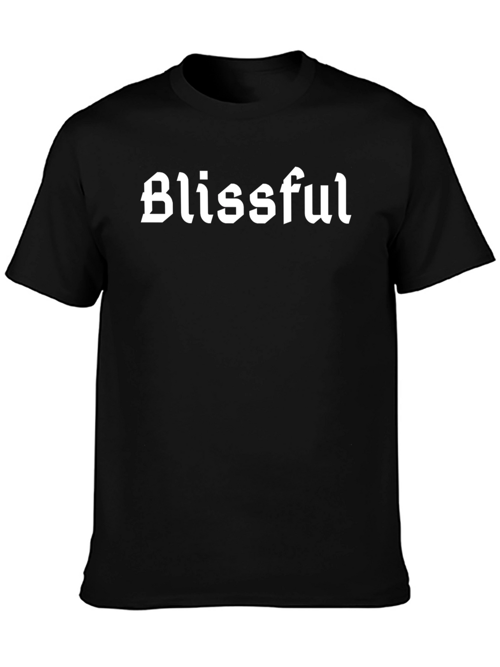 Blissful Black T-Shirt - Gothic Font Tee