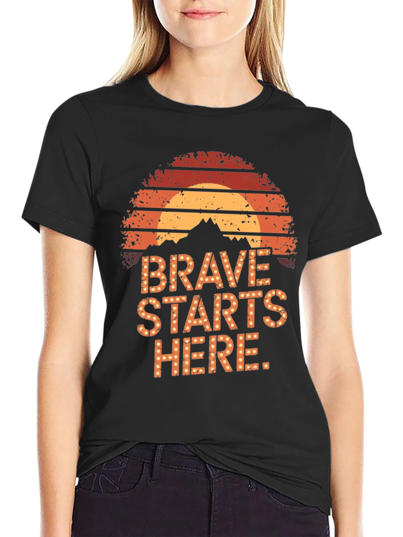 Brave Starts Here Graphic Tee - Retro Style