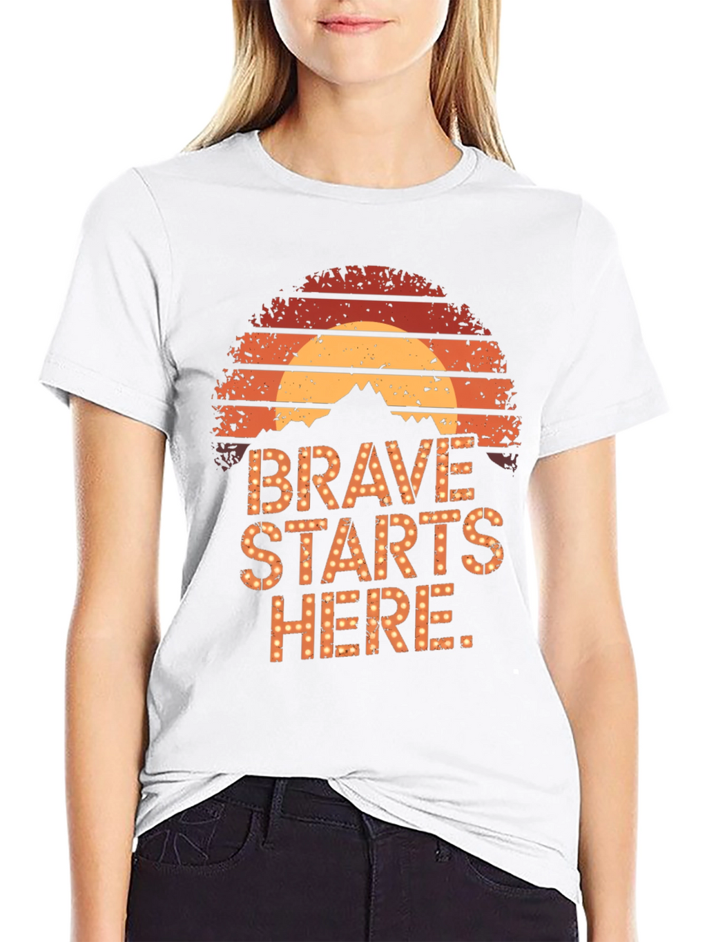 Brave Starts Here Graphic Tee - Retro Style